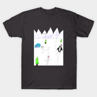 Winter Wonderland Kid Drawing T-Shirt